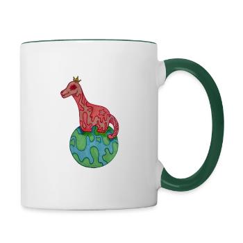 The ultimate dino king - Tasse zweifarbig - Weiß/Dunkelgrün - Rechts