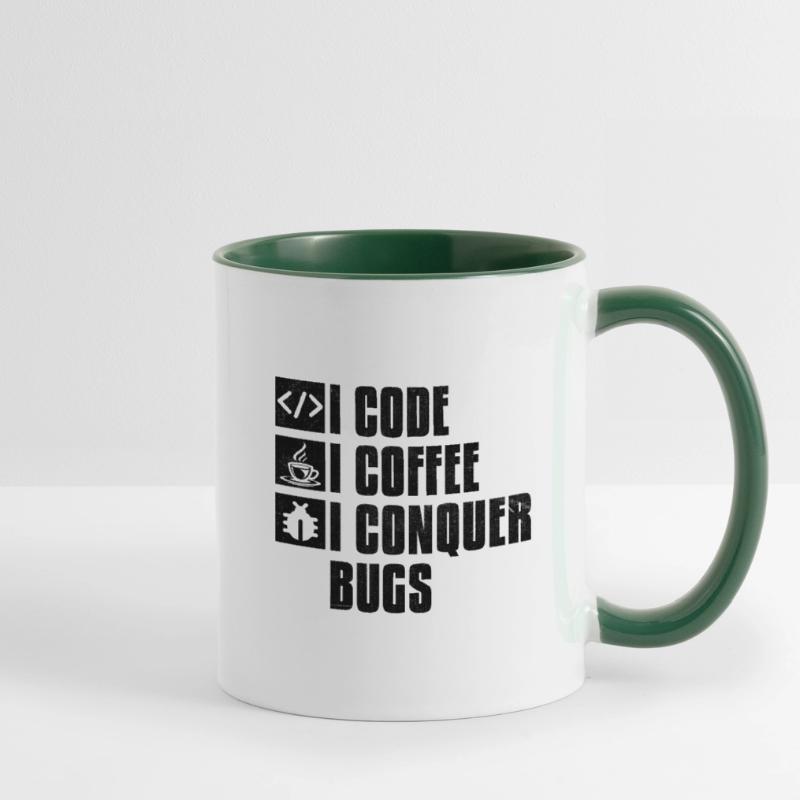 Café Codage Programmeur Codeur Développeur Nerd Coff Mug contrasté