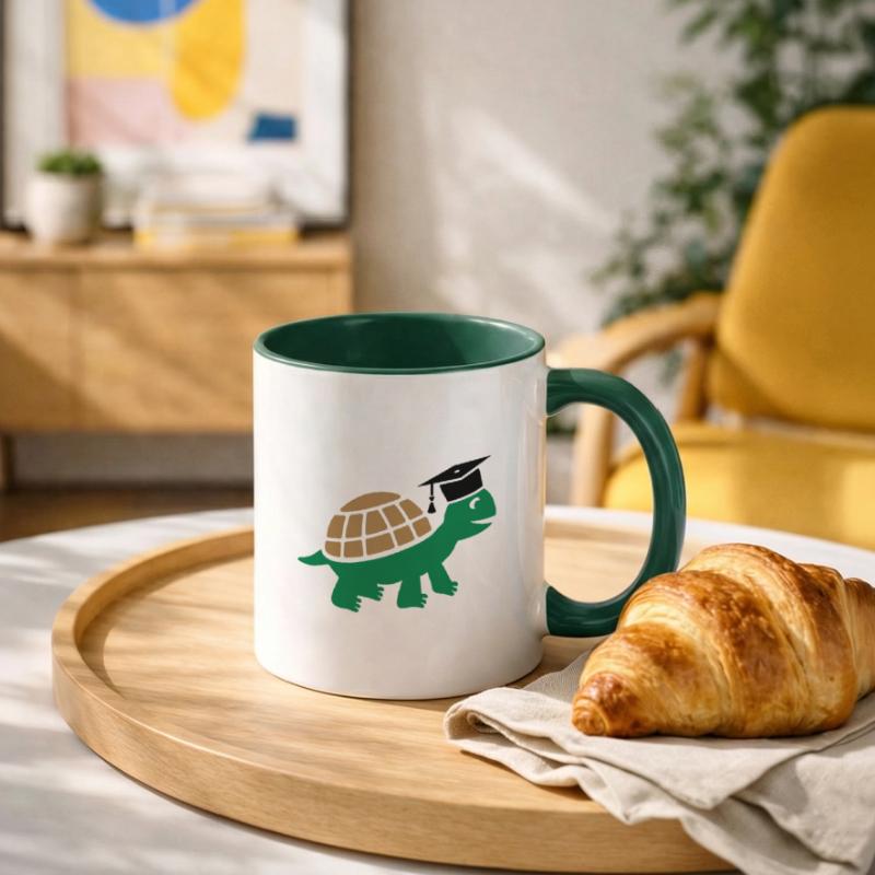 Turtle with doctoral hat Doctoral thesis Study Contrasting Mug