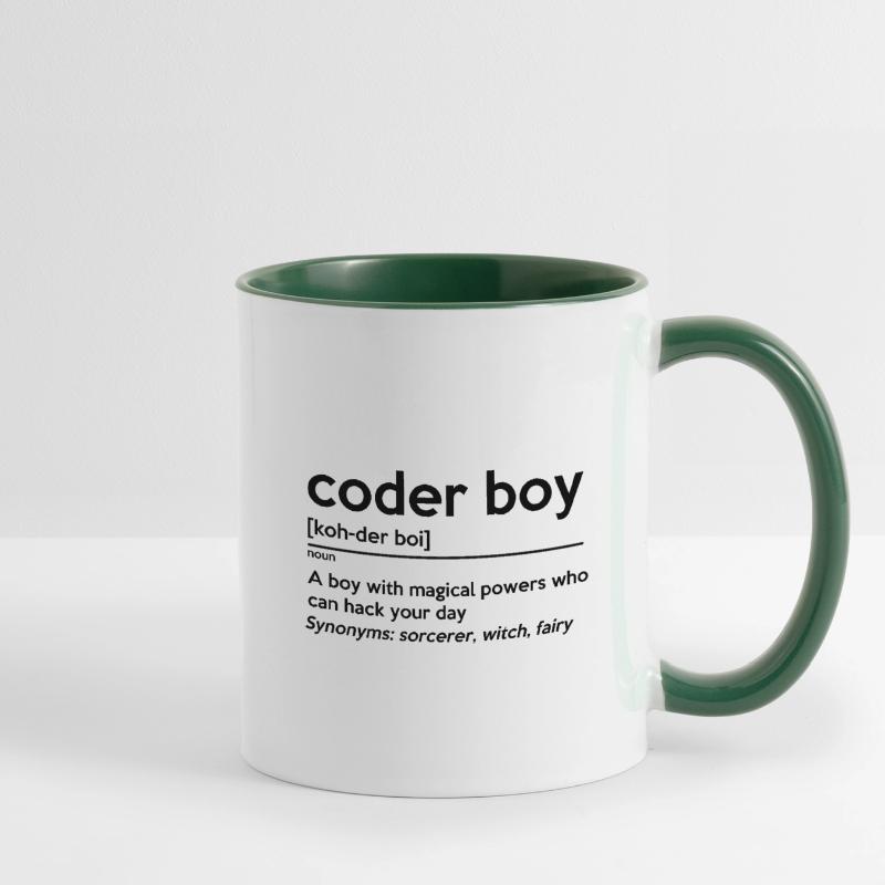 Coding Boy Definition Noun Software Developer Prog Tasse zweifarbig