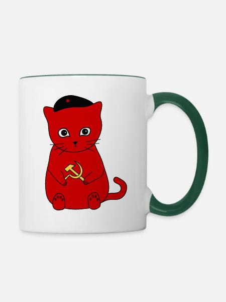 Kittens for Communism! - Tasse zweifarbig - Weiß/Dunkelgrün