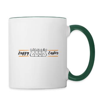 Happy Easter Bunnies Team - Contrasting Mug - white/dark green - Right