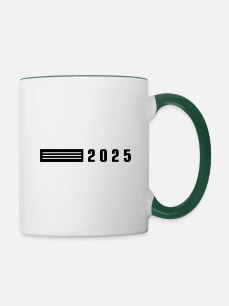2025 Element - Tasse zweifarbig - Weiß/Dunkelgrün