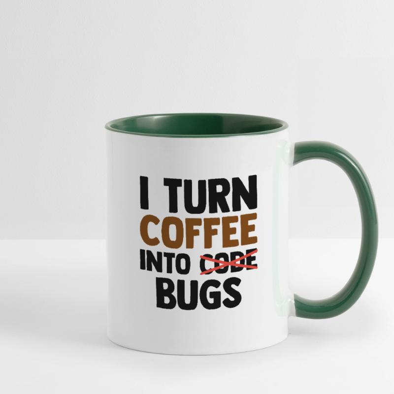 I Turn Coffee Into Bugs Coding Programming Softwar Tasse zweifarbig