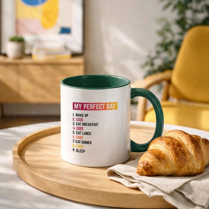 My Perfect Day Wake Up Code Software Developer Pro Tasse zweifarbig