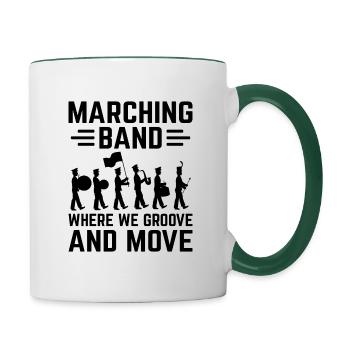 Blaskapelle Sprüche Lustige Marschinstrumente - Tasse zweifarbig - Weiß/Dunkelgrün - Rechts