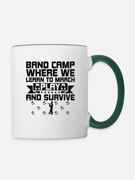 Blaskapelle Sprüche Lustige Marschinstrumente - Tasse zweifarbig - Weiß/Dunkelgrün