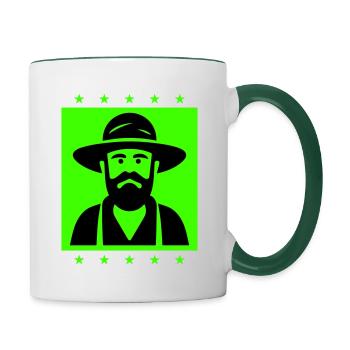Agriculteur Silhouette de fermier - Mug contrasté - blanc/vert foncé - Droite