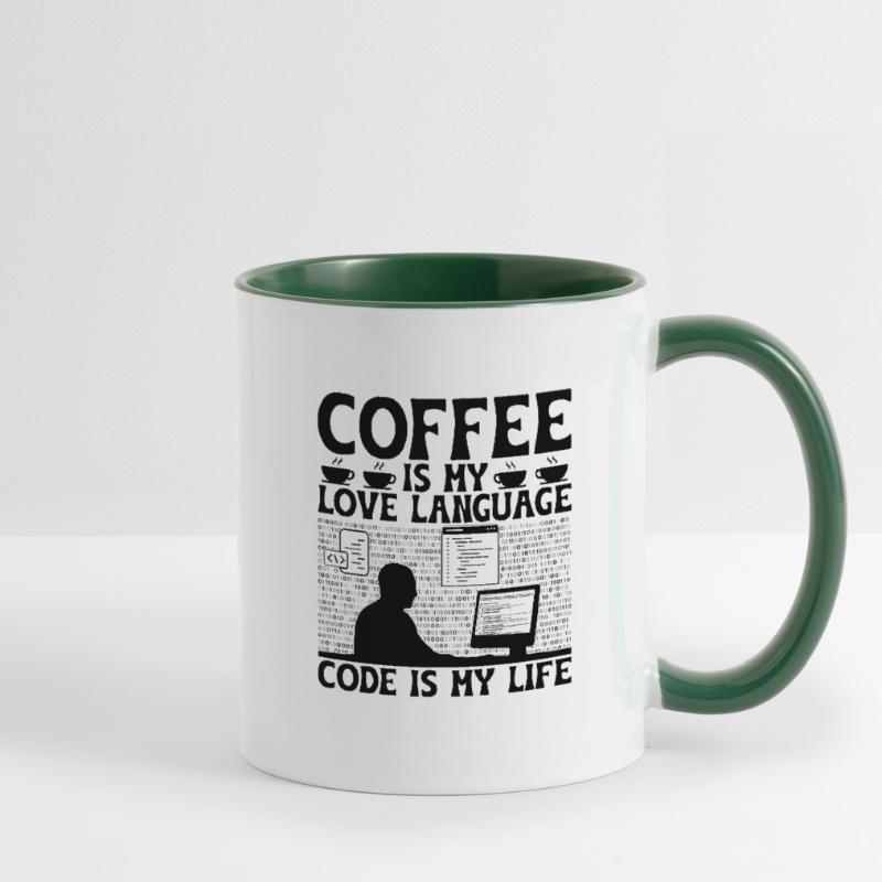Café Codage Programmeur Codeur Développeur Nerd Coff Mug contrasté