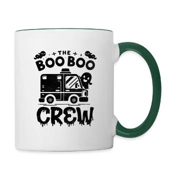 L’équipage de Boo Boo Ambulancier Ambulanciers paramédicaux EMS - Mug contrasté - blanc/vert foncé - Droite