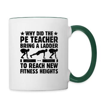 Sportlehrer Sportlehrer Schullehrer Schule Spor - Tasse zweifarbig - Weiß/Dunkelgrün - Rechts