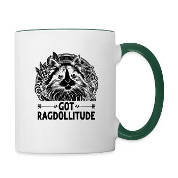 Got Ragdollitude Ragdoll Ragdolls Cat Lover - Contrasting Mug - white/dark green - Right