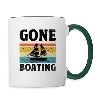 Gone Boating Paddelboot - Tasse zweifarbig - Weiß/Dunkelgrün - Rechts
