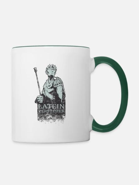 Latein Versteher Caesar Römisch - Tasse zweifarbig - Weiß/Dunkelgrün