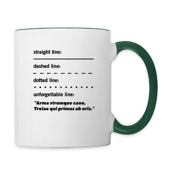 Latin Professeur de Latin Latin - Mug contrasté - blanc/vert foncé - Droite