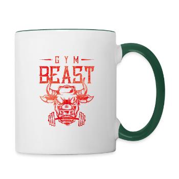 gym beast fitness - Contrasting Mug - white/dark green - Right