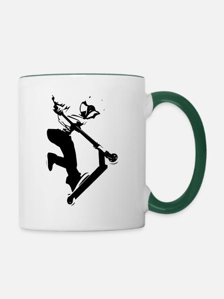 Onefooter 3 - Tasse zweifarbig - Weiß/Dunkelgrün