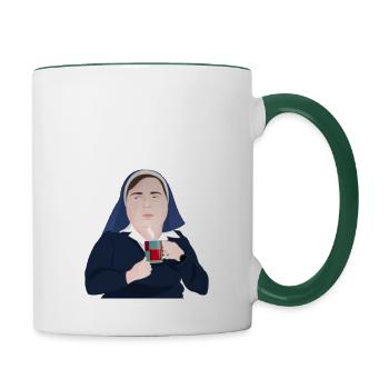 Sister Michael Derry - Contrasting Mug - white/dark green - Right