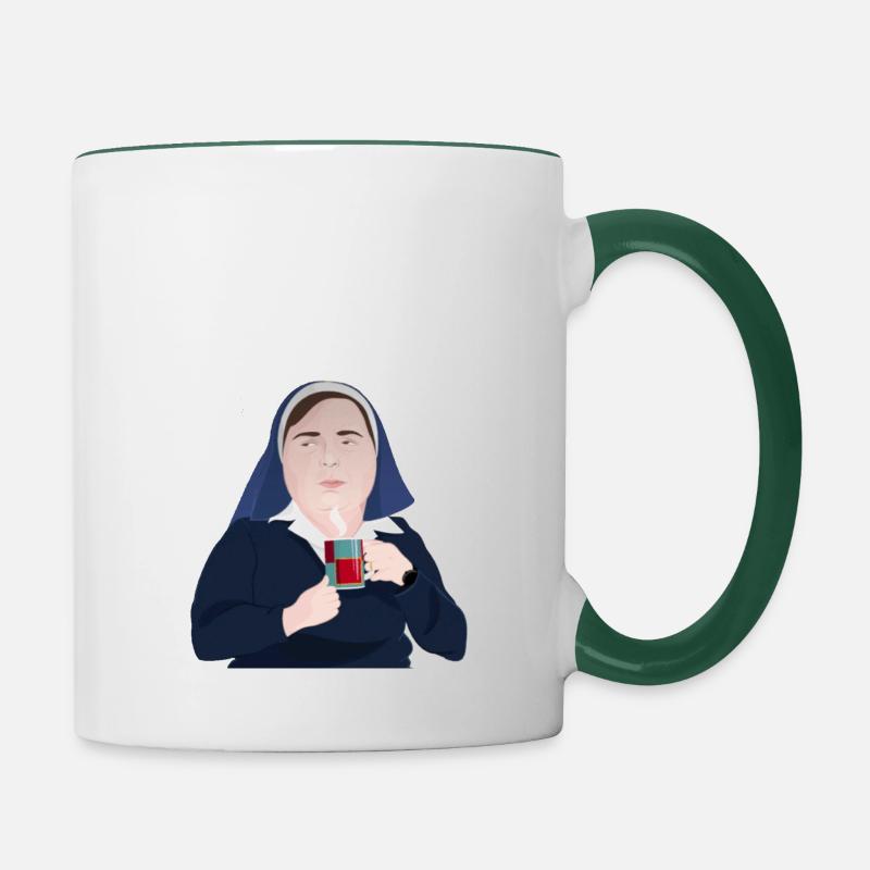 Schwester Michael Derry - Tasse zweifarbig - Weiß/Dunkelgrün