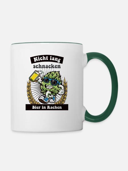 Nicht lang schnacken... - Tasse zweifarbig - Weiß/Dunkelgrün