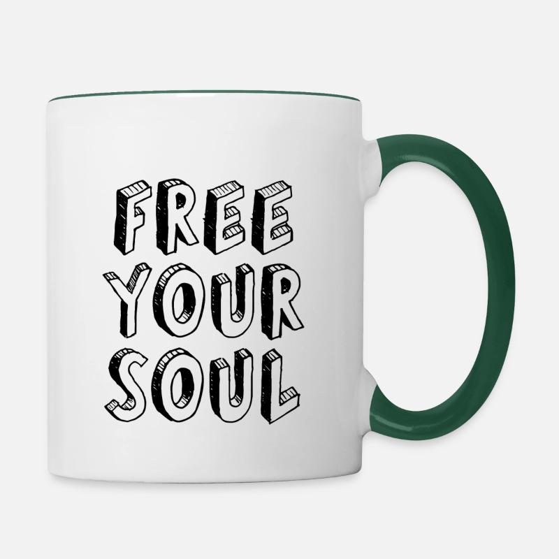 Libère ton âme - Mug contrasté - blanc/vert foncé