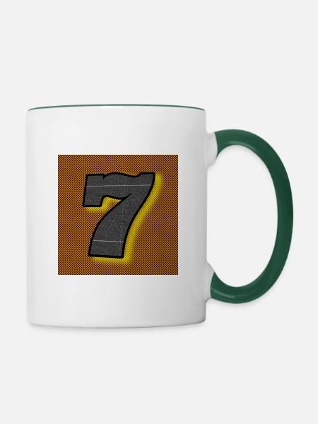 7 (Sieben) - Abbild - 2023 - Tasse zweifarbig - Weiß/Dunkelgrün