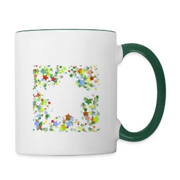 Sterne - Tasse zweifarbig - Weiß/Dunkelgrün - Rechts