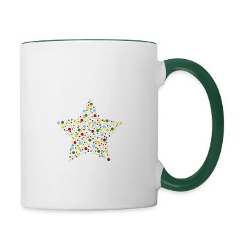Sternenpunkt - Tasse zweifarbig - Weiß/Dunkelgrün - Rechts
