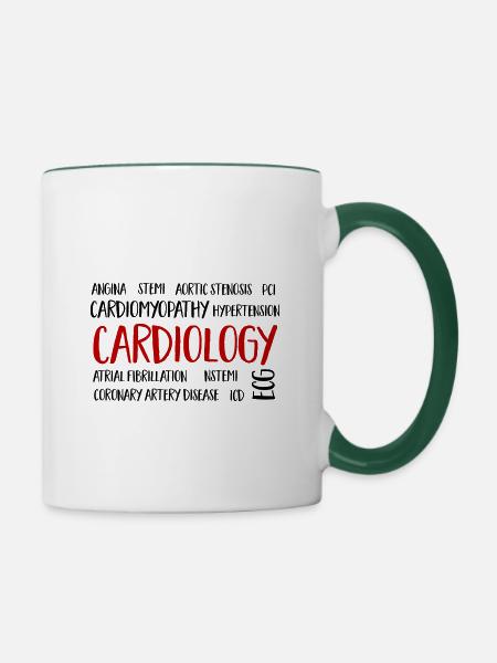cardiology cloud - Tasse zweifarbig - Weiß/Dunkelgrün