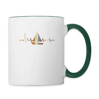 Sailing Sailing Boat Sailor Gift - Contrasting Mug - white/dark green - Right