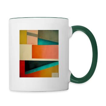 Illustration Inspired by Bauhaus Movement and Style - Contrasting Mug - white/dark green - Right