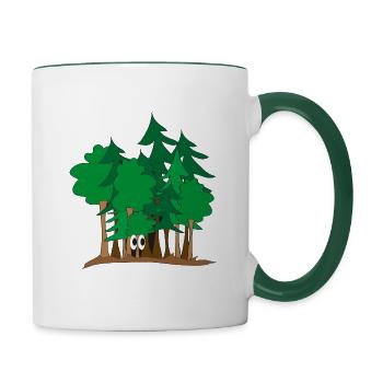 Im Wald - Tasse zweifarbig - Weiß/Dunkelgrün - Rechts
