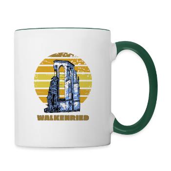 Südharz Merch - Kloster Walkenried - Tasse zweifarbig - Weiß/Dunkelgrün - Rechts
