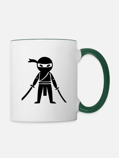 Ninja Samurai - Tasse zweifarbig - Weiß/Dunkelgrün