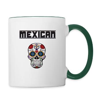 mexicain - Mug contrasté - blanc/vert foncé - Droite
