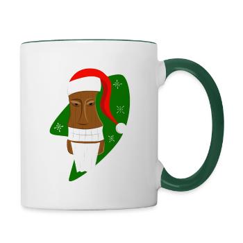 Tiki Santa - Tasse zweifarbig - Weiß/Dunkelgrün - Rechts