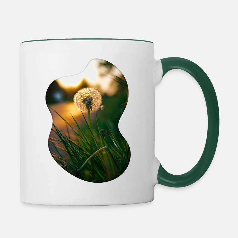 Pusteblume - Tasse zweifarbig - Weiß/Dunkelgrün