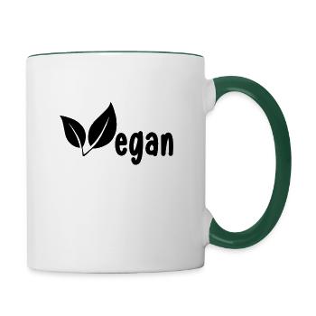 Vegan Plant Based Health Healing Detox - Mug contrasté - blanc/vert foncé - Droite