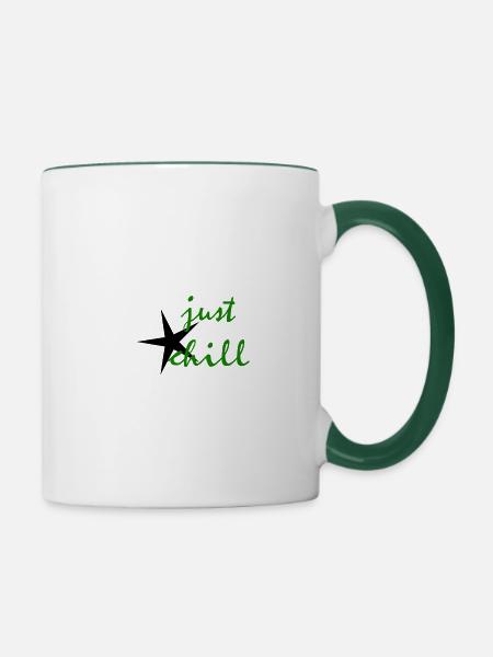 Stern Just Chill - Tasse zweifarbig - Weiß/Dunkelgrün