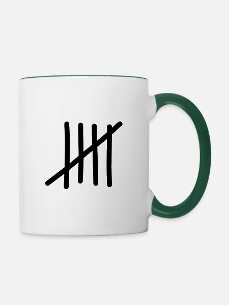 five - Tasse zweifarbig - Weiß/Dunkelgrün