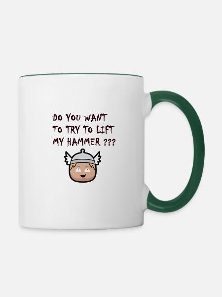 thors hammer - Tasse zweifarbig - Weiß/Dunkelgrün