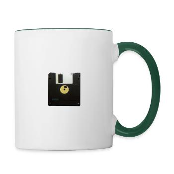 Disquette - Mug contrasté - blanc/vert foncé - Droite