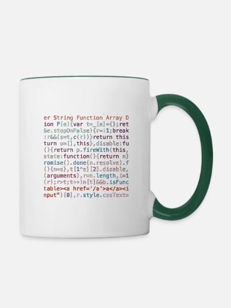 Programmierer Shirt - Tasse zweifarbig - Weiß/Dunkelgrün