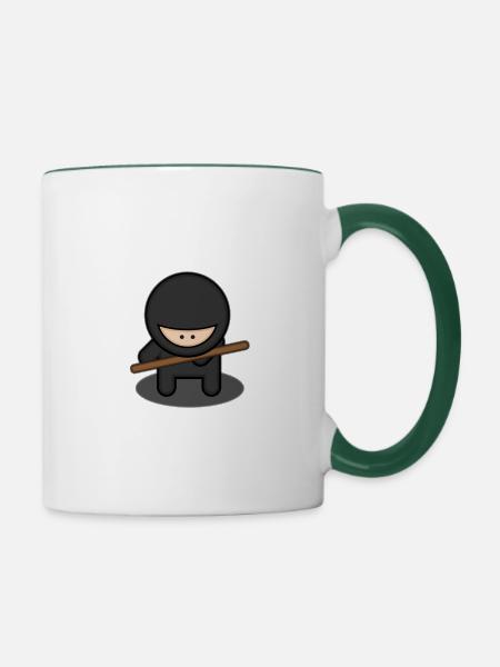 Ninja Stab - Tasse zweifarbig - Weiß/Dunkelgrün