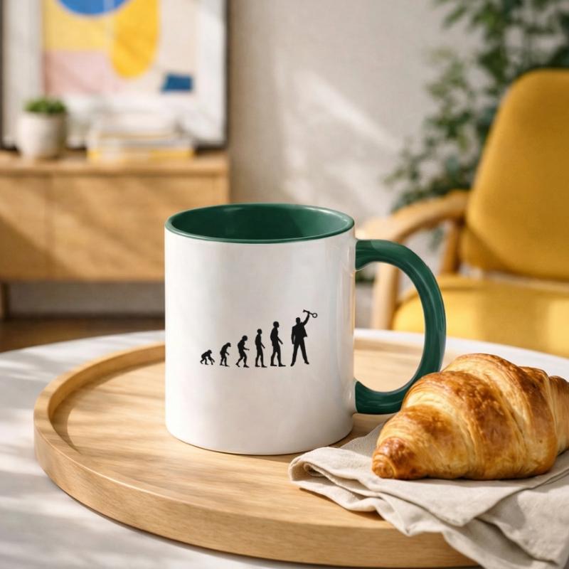 Die Evolution des Escape Room Homo Sapiens oder so Tasse zweifarbig