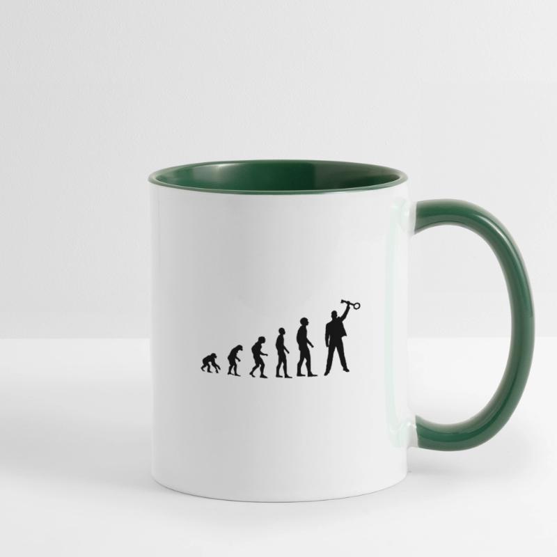 Die Evolution des Escape Room Homo Sapiens oder so Tasse zweifarbig