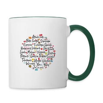 girly ABC book / abécédaire girly - Mug contrasté - blanc/vert foncé - Droite