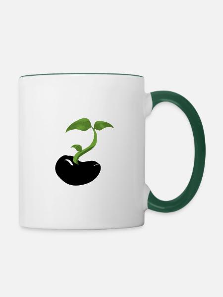 Der Same - Tasse zweifarbig - Weiß/Dunkelgrün