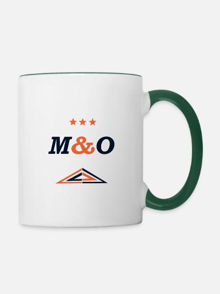 M & O-Stern - Tasse zweifarbig - Weiß/Dunkelgrün