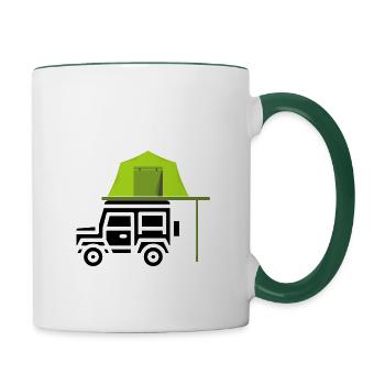 Dachzelt Jeep - Safari - Camping - Tasse zweifarbig - Weiß/Dunkelgrün - Rechts